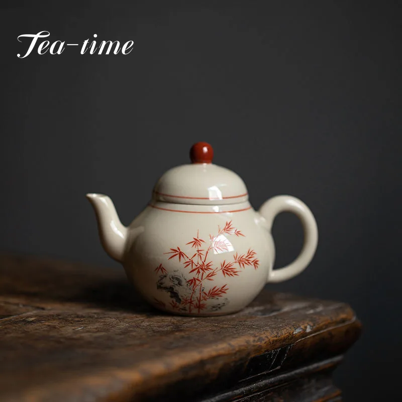 150ml Antique Plant Ash Small Ceramic Teapot Retro Kung Fu Tea Set Single Pear Shape Pot Handmade Tea Maker Kettle with Filter
150ml Antique Plant Ash Small Ceramic Teapot Retro Kung Fu Tea Set Single Pear Shape Pot Handmade Tea Maker Kettle with Filter