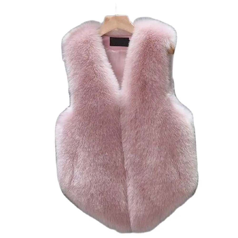 

High quality Imitated Fur Vest coat Luxury Faux Fox Warm Women Coat Vests Winter Fashion furs Women's Coats Jacket Gilet Veste