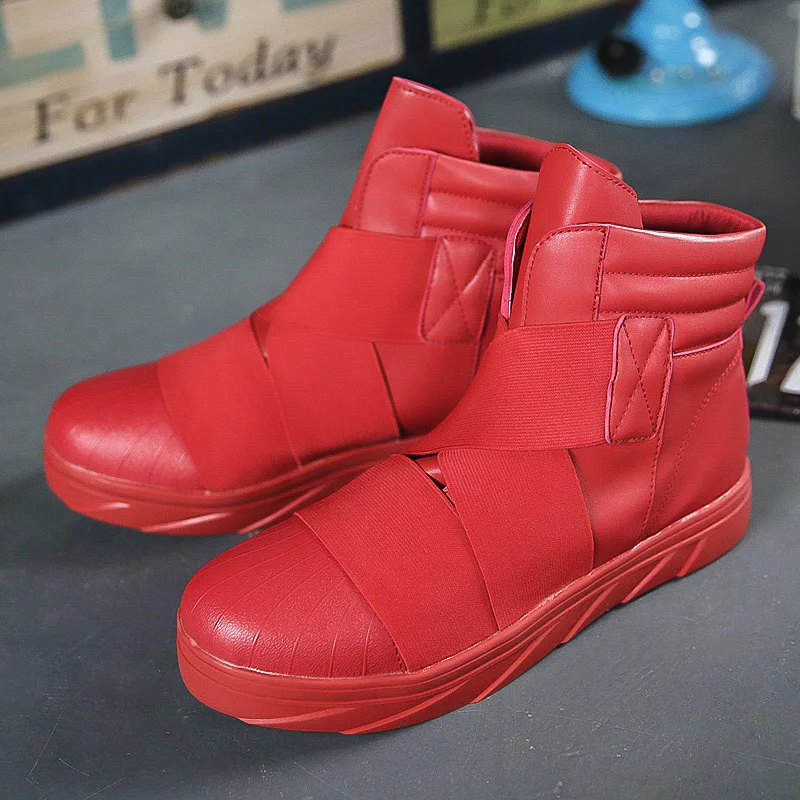 Trendy Men's High top Sneakers Designer Red Casual Shoes Men Spring and Autumn Slip on Leather Sneakers For Men Motorcycle Shoes
Trendy Men's High top Sneakers Designer Red Casual Shoes Men Spring and Autumn Slip on Leather Sneakers For Men Motorcycle Shoes