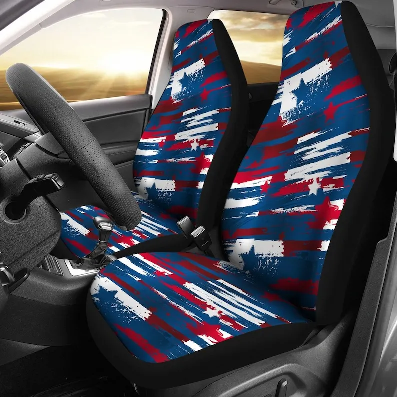 Red White Blue American Flag Abstract Art Car Seat Covers Pair, 2 Front Seat Covers, Car Seat Protector, Car Accessories
Red White Blue American Flag Abstract Art Car Seat Covers Pair, 2 Front Seat Covers, Car Seat Protector, Car Accessories