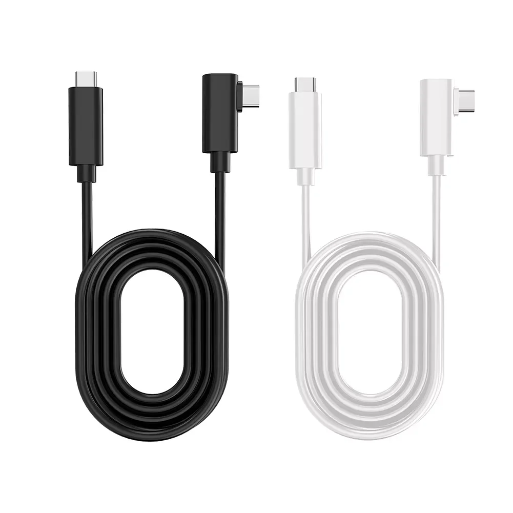 Portable Fast Charge Cable Type-C to Type-C Elbow 60W 5Gbps USB3.2 Gen1 Data Cable for Oculus Quest 2 Headset Accessories
Portable Fast Charge Cable Type-C to Type-C Elbow 60W 5Gbps USB3.2 Gen1 Data Cable for Oculus Quest 2 Headset Accessories