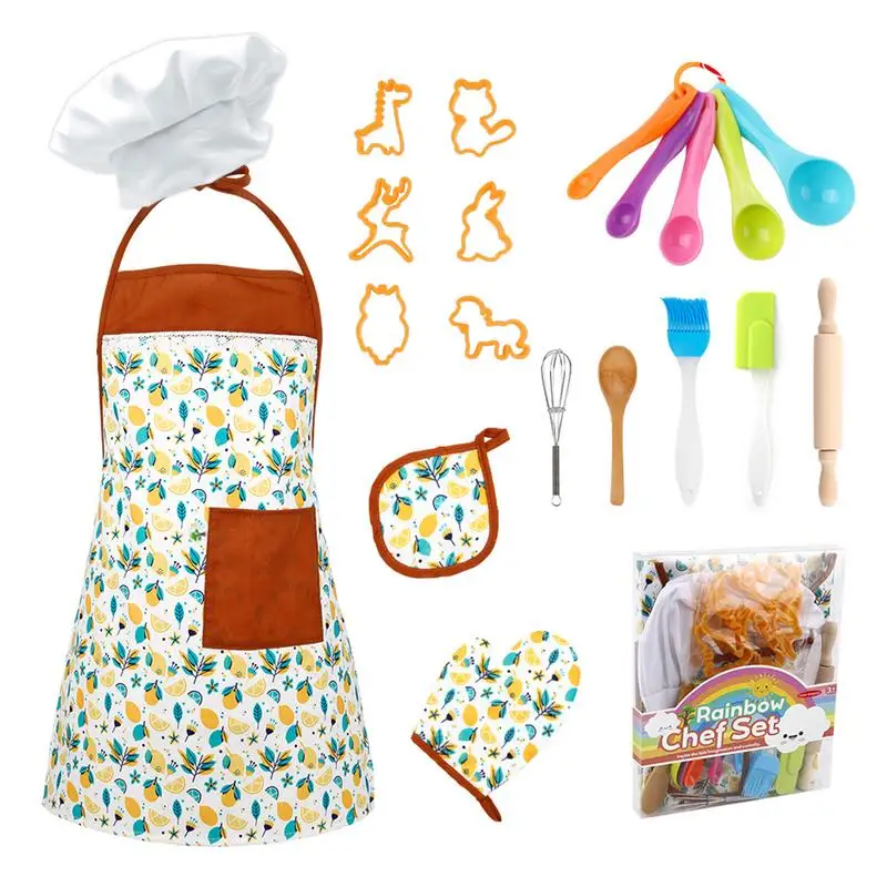 20Pcs Chef Set Kitchen Cooking And Baking Kit Cookie Cutters For Kids Baking Tool Dress Up Role Play Toy Apron For Kids Gift
20Pcs Chef Set Kitchen Cooking And Baking Kit Cookie Cutters For Kids Baking Tool Dress Up Role Play Toy Apron For Kids Gift