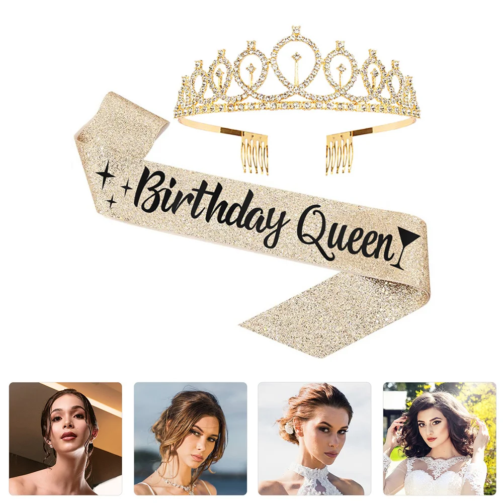 Birthday Sash Tiara Girls Party Girl Belt Crystal Headpiece Female Headband A Rhinestone Glitter Set Gifts Present Accessories
Birthday Sash Tiara Girls Party Girl Belt Crystal Headpiece Female Headband A Rhinestone Glitter Set Gifts Present Accessories