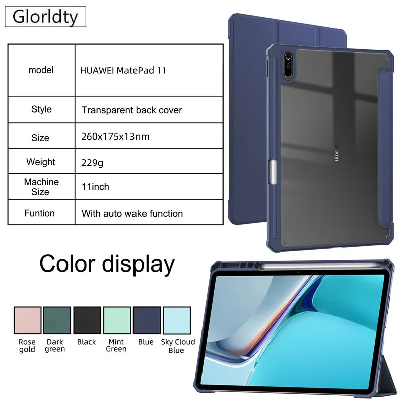 For Huawei Matepad 11 Case, Shockproof Tablet Cover For Huawei Mate Pad 11 Cover Transparent Bumper Protector
For Huawei Matepad 11 Case, Shockproof Tablet Cover For Huawei Mate Pad 11 Cover Transparent Bumper Protector