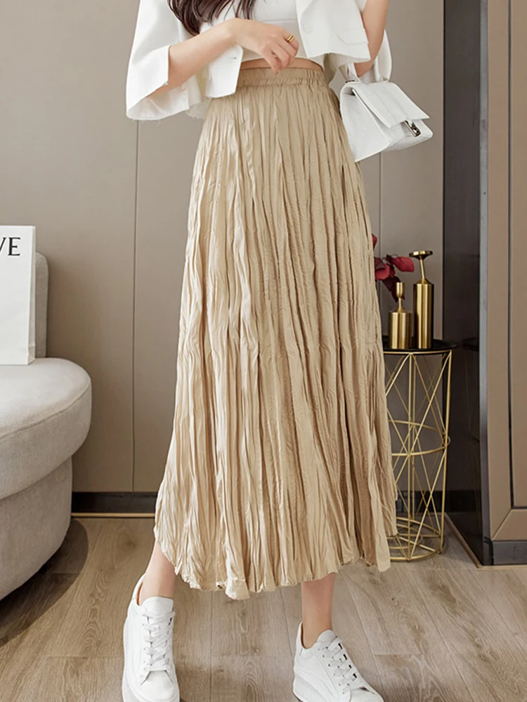 Ailegogo New Spring Summer Women Medium Long Pleated Skirt Casual Female Elastic Waist Slim Fit Soft Skirts Ladies Bottoms
Ailegogo New Spring Summer Women Medium Long Pleated Skirt Casual Female Elastic Waist Slim Fit Soft Skirts Ladies Bottoms