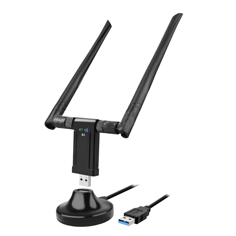 USB Wifi Adapter Dual Band Wireless Network Adapter USB3.0 1200Mbps 5.8G 2.4G Wifi Dongle High Gain 5Dbi Antennas For PC
USB Wifi Adapter Dual Band Wireless Network Adapter USB3.0 1200Mbps 5.8G 2.4G Wifi Dongle High Gain 5Dbi Antennas For PC