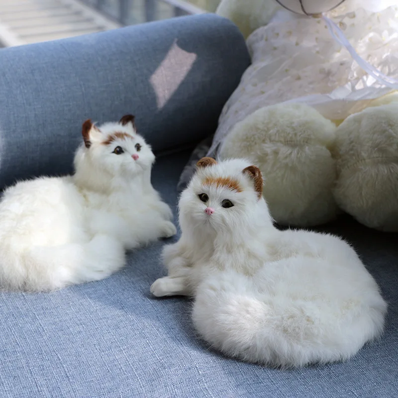 Simulation cat animal model white cat gift ornament home accessories kitten doll model
Simulation cat animal model white cat gift ornament home accessories kitten doll model