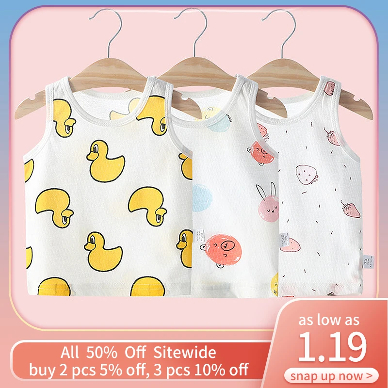 Fashion Children Summer Tops Sleeveless Vest Cartoon Print Kids Tee for Boys Girls T-shirt Thin Cotton Breathable Sling Clothing
Fashion Children Summer Tops Sleeveless Vest Cartoon Print Kids Tee for Boys Girls T-shirt Thin Cotton Breathable Sling Clothing