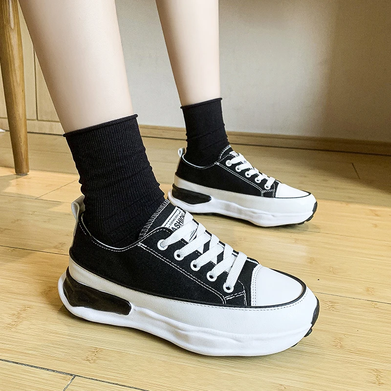JMPRS 2022 Summer Womens Black Platform Sneakers Classic Thick Soled Canvas Shoes Woman Lace Up Comfy Casual Shoes for Women 
JMPRS 2022 Summer Womens Black Platform Sneakers Classic Thick Soled Canvas Shoes Woman Lace Up Comfy Casual Shoes for Women