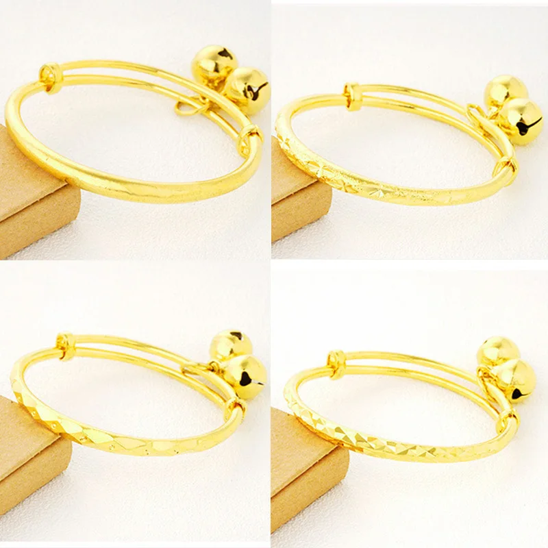 Traditional Simple Children's Round Belly Glossy Children's Imitation Gold Bracelet Sand Gold with Bell Baby Starry Bracelet
Traditional Simple Children's Round Belly Glossy Children's Imitation Gold Bracelet Sand Gold with Bell Baby Starry Bracelet