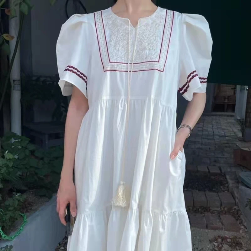 SuperAen 2022 Summer Embroidery O-Neck Puff Sleeve Printing Ankle-Length A-LINE Dress for Women
SuperAen 2022 Summer Embroidery O-Neck Puff Sleeve Printing Ankle-Length A-LINE Dress for Women