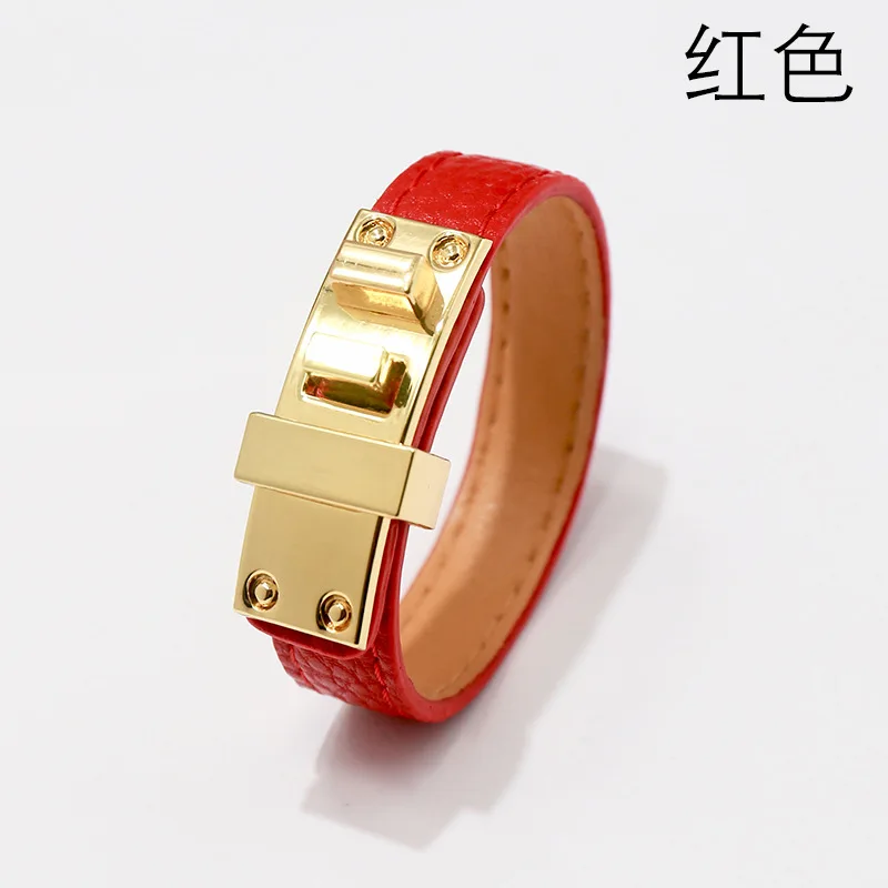 Gold Tone Metal Clasp Luxury Leather Women Bracelet Fashion Rock Punk Style Jewelry For Women Casual
Gold Tone Metal Clasp Luxury Leather Women Bracelet Fashion Rock Punk Style Jewelry For Women Casual