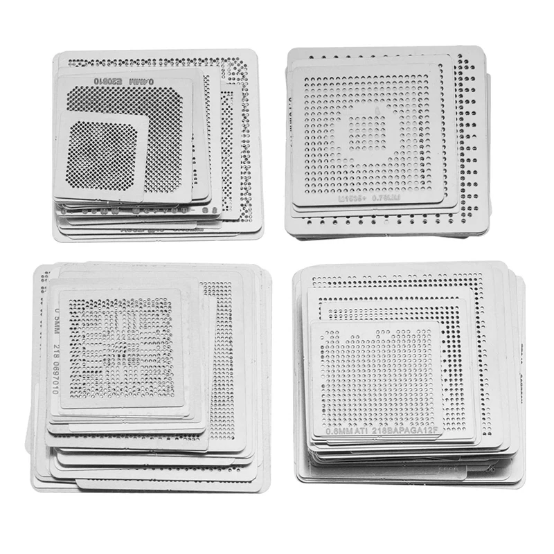 144Pcs BGA Direct Heat Graphics Card BGA Stencils For / / ATI Video Chips Bga Reballing Stencil Tample Kit
144Pcs BGA Direct Heat Graphics Card BGA Stencils For / / ATI Video Chips Bga Reballing Stencil Tample Kit