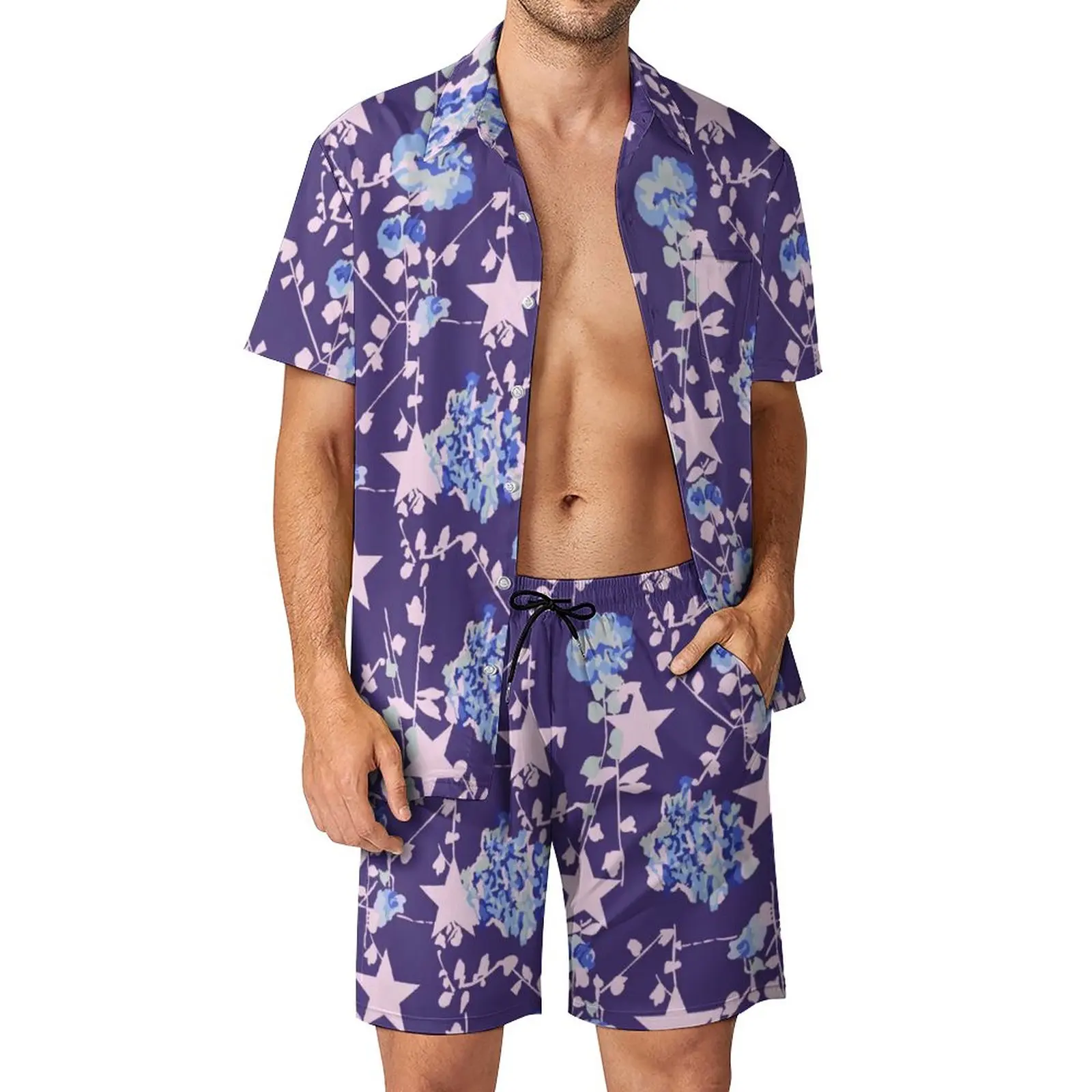 Blue Flower Print Beach Men Sets Short Sleeve Pink Stars Casual Shirt Set Summer Custom Shorts Two-piece Hawaiian Oversized Suit
Blue Flower Print Beach Men Sets Short Sleeve Pink Stars Casual Shirt Set Summer Custom Shorts Two-piece Hawaiian Oversized Suit
