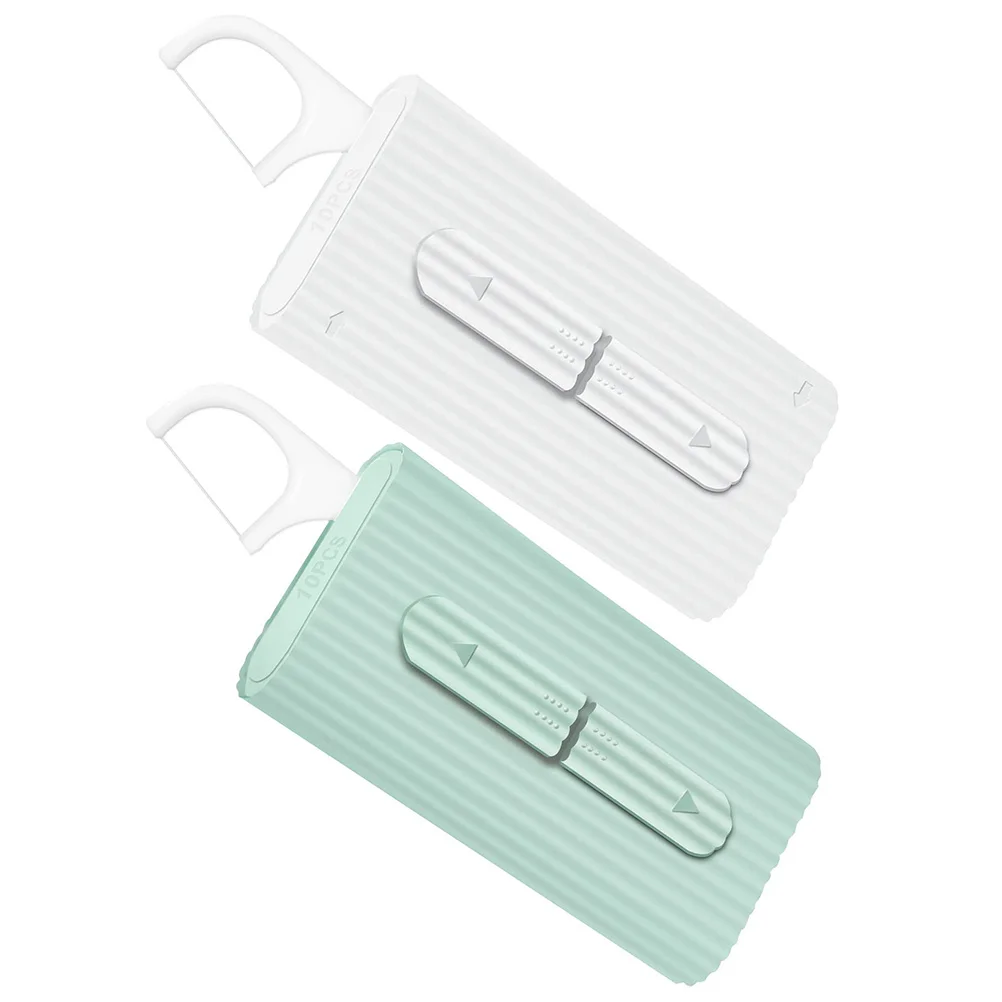 

2 Pcs Dental Floss Stick Portable Dispenser Case Accessories Tooth Picks Flossers Polystyrene Toothpick Holder Reusable Travel