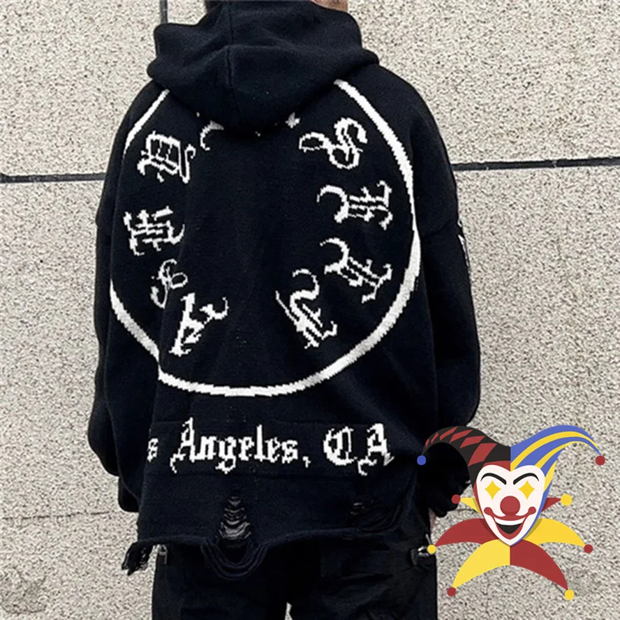ASK ASKYURSELF Sweater Men Women 1:1 High-Quality Hooded Ripped Knitted Sweater Hole Hoodie
ASK ASKYURSELF Sweater Men Women 1:1 High-Quality Hooded Ripped Knitted Sweater Hole Hoodie