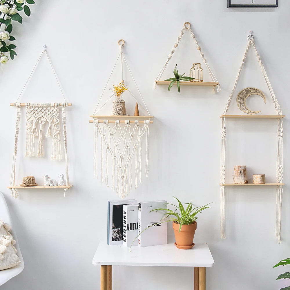 Macrame Shelves For Bedroom & Plant Boho Home Decor Christmas Decoration Wooden Wall Shelf Candle
Macrame Shelves For Bedroom & Plant Boho Home Decor Christmas Decoration Wooden Wall Shelf Candle