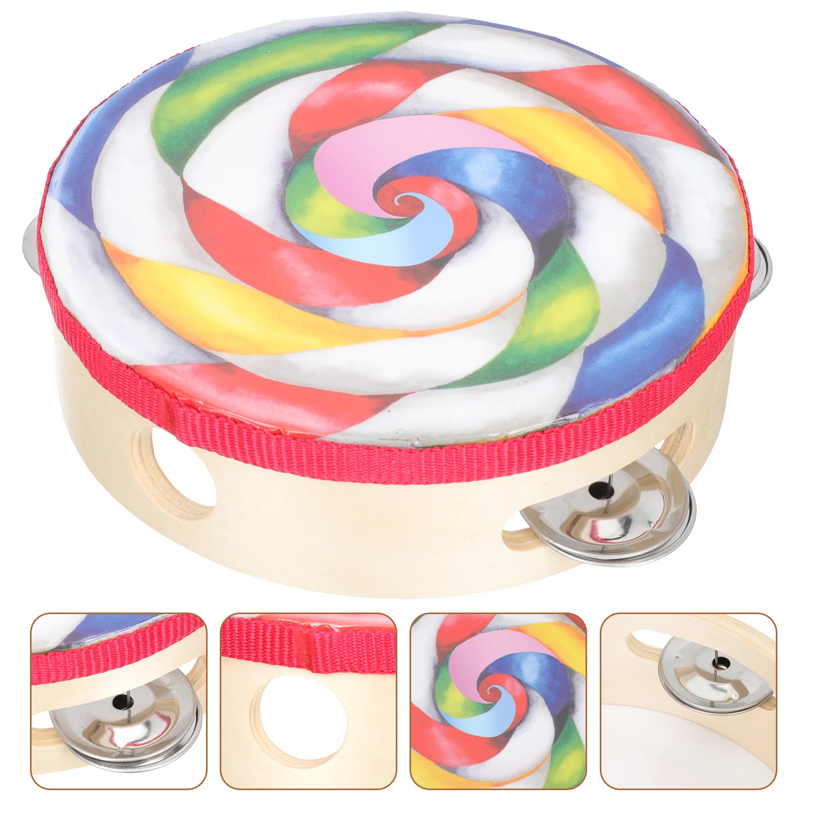 Tambourine Hand Drum Musical Percussion Kids Toy Bell Toys Instrumentlollipop Held Jingles Pattern Party Wooden Educational
Tambourine Hand Drum Musical Percussion Kids Toy Bell Toys Instrumentlollipop Held Jingles Pattern Party Wooden Educational