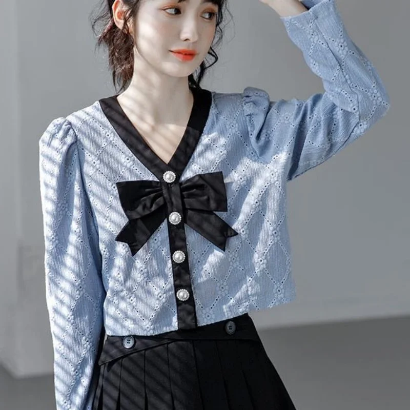 Women Spring Autumn Style Blouses Shirts Lady Casual Long Sleeve V-Neck Patchwork Blusas Tops ZZ2197
Women Spring Autumn Style Blouses Shirts Lady Casual Long Sleeve V-Neck Patchwork Blusas Tops ZZ2197