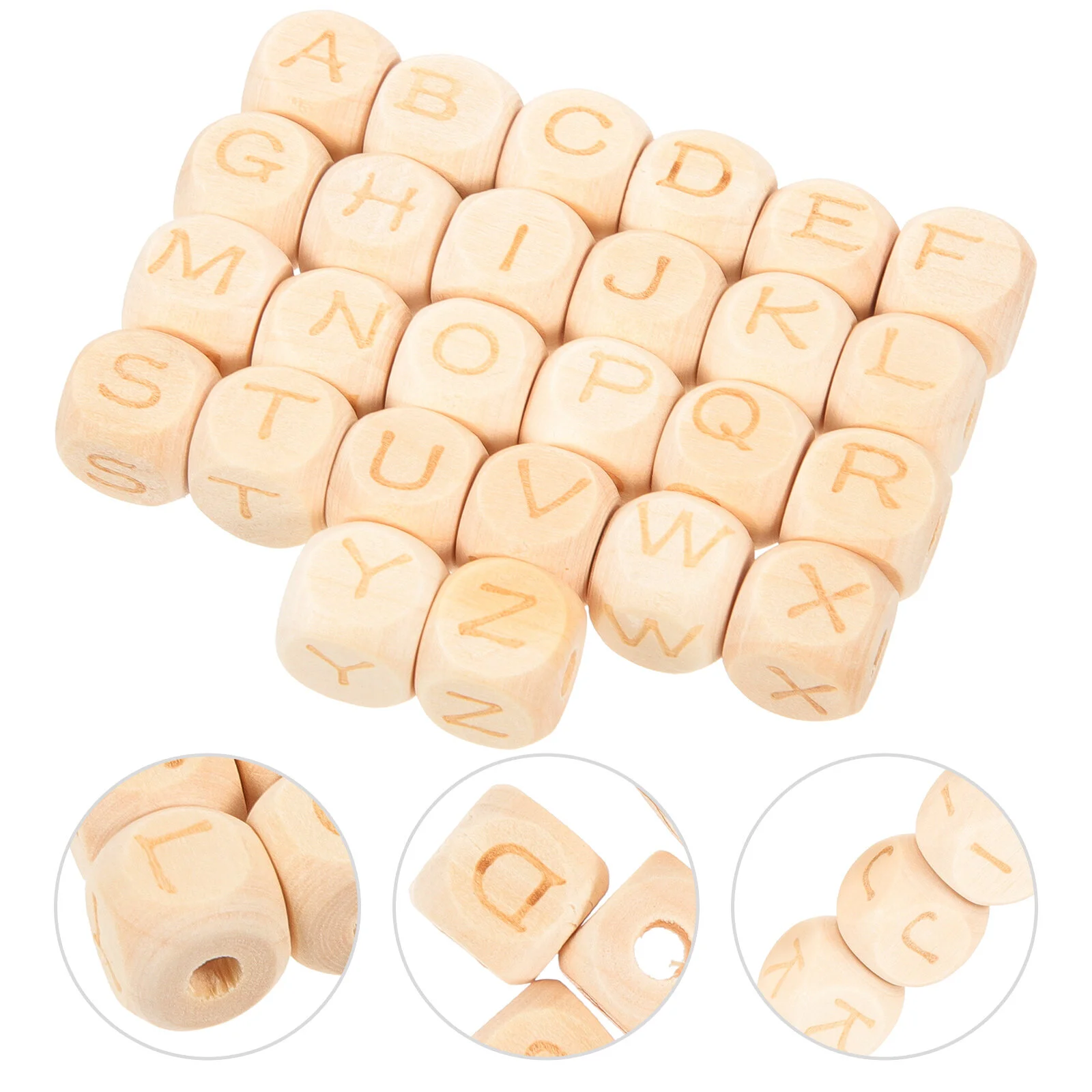 26 Pcs English Letters Toy Loose Beads Toys Kids Learning Wooden Blocks Large Building Square Bracelets Cube Alphabet
26 Pcs English Letters Toy Loose Beads Toys Kids Learning Wooden Blocks Large Building Square Bracelets Cube Alphabet