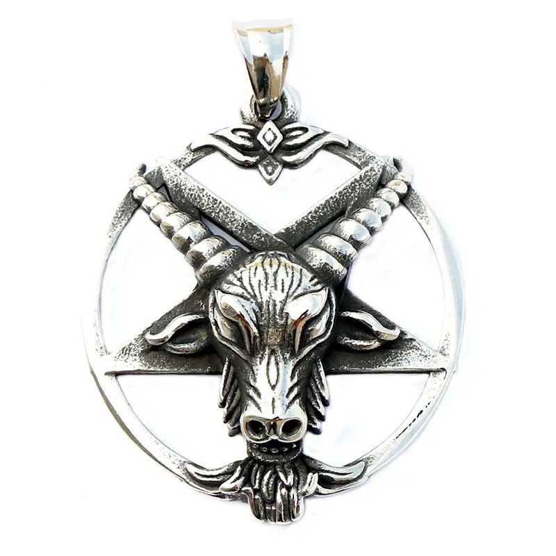 Stainless Steel Satan Goat Inverted Pentagram Pendant Necklace Downward-pointing Pentacle Baphomet Mendez Devil Lucifer Jewelry
Stainless Steel Satan Goat Inverted Pentagram Pendant Necklace Downward-pointing Pentacle Baphomet Mendez Devil Lucifer Jewelry