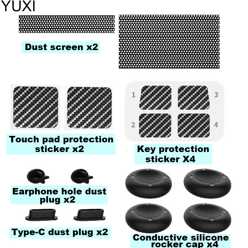 YUXI 1Set For Steam Deck Host Protection Set Dustproof Dust Plug + Button Trackpad Sticker + Silicone Rocker Cap Set Gaming Acce
YUXI 1Set For Steam Deck Host Protection Set Dustproof Dust Plug + Button Trackpad Sticker + Silicone Rocker Cap Set Gaming Acce