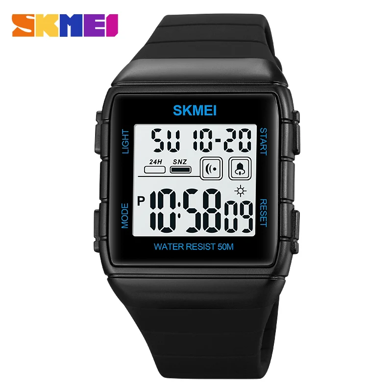 

SKMEI Brand Fashion Mens Watches LED Digital Dual Time Waterproof Alarm Chrono Countdown Sports Wristwatches Relogio Masculino