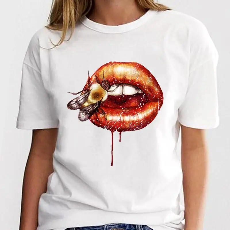 T-shirt Women Fashion Tee Lip Make Up Spring Summer Female Ladies Clothing Cartoon Clothes Print O-neck Graphic T Shirt Top
T-shirt Women Fashion Tee Lip Make Up Spring Summer Female Ladies Clothing Cartoon Clothes Print O-neck Graphic T Shirt Top
