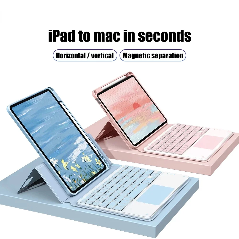 

Сенсорная клавиатура для iPad Air 5 10,9 Air 4 3 2 1, чехол для Mini 6 Pro 11 2021 10,2 9th 8th 7th 9,7 2018, чехол со слотом для ручки