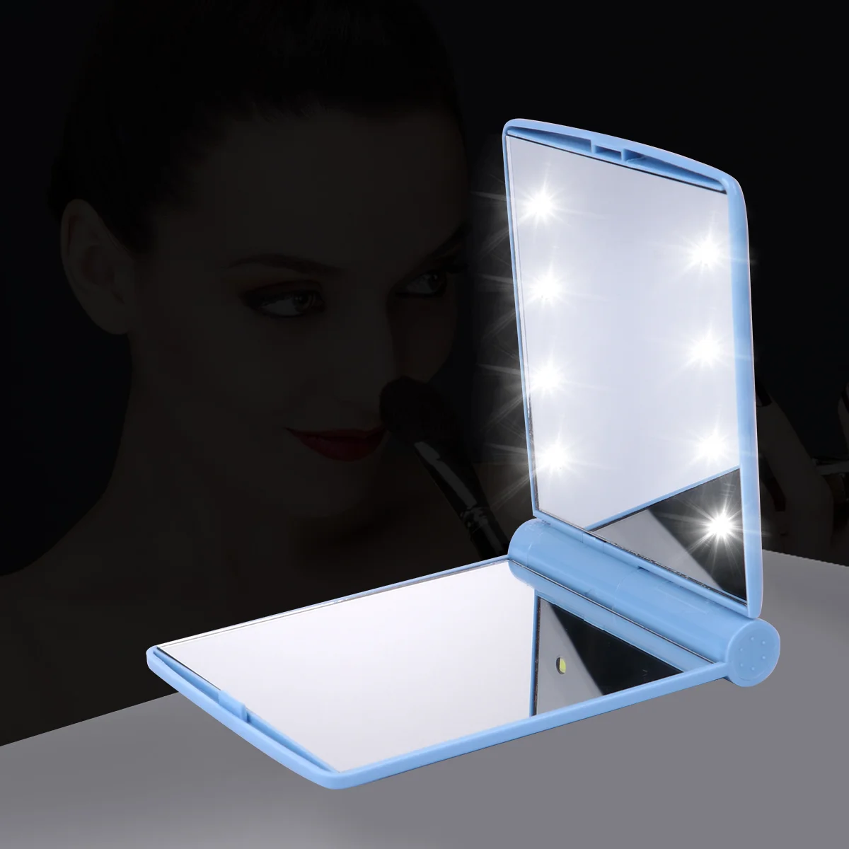 Led Makeup Mirror Handheld Mirrior Square Compact Mirror Pocket Mirrors Foldable Mirror for Ladies without ( Blue )
Led Makeup Mirror Handheld Mirrior Square Compact Mirror Pocket Mirrors Foldable Mirror for Ladies without ( Blue )