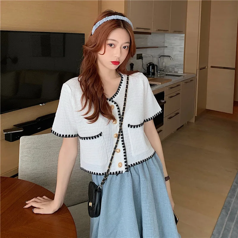 New Summer Women Girls Korean Style Fashion Solid Color Knitted Short Sleeves Style Beach Sunscreen Sports Outdoor Shirt Gift
New Summer Women Girls Korean Style Fashion Solid Color Knitted Short Sleeves Style Beach Sunscreen Sports Outdoor Shirt Gift