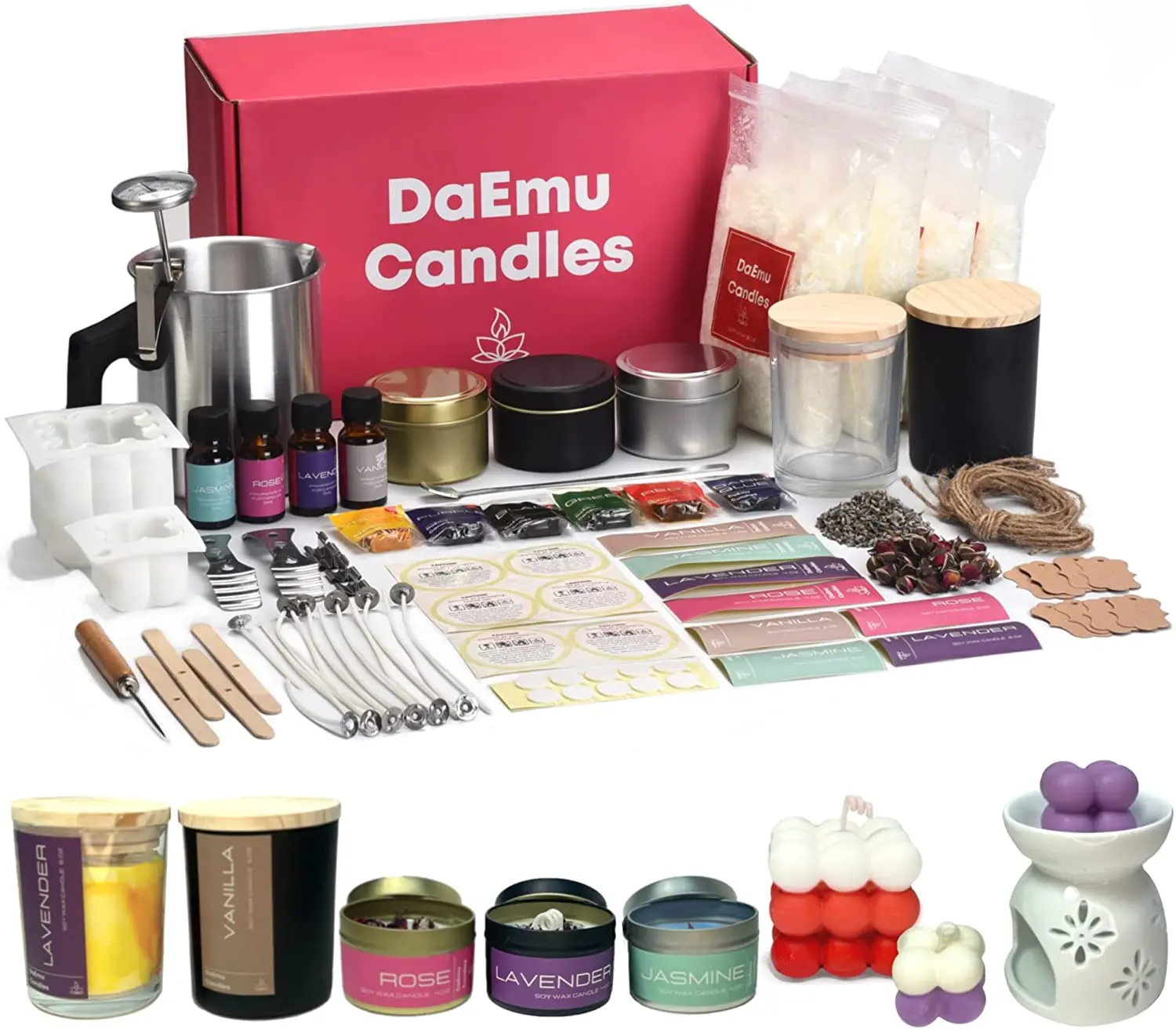 Full Candle Making Supplies for Adults Kids Beginners, Including Natural Soy Wax, Wicks & More, Best Homemade DIY Starter Set
Full Candle Making Supplies for Adults Kids Beginners, Including Natural Soy Wax, Wicks & More, Best Homemade DIY Starter Set