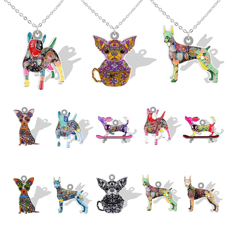 Funny Bull Terrier Acrylic Dog Necklace BOXER Dogs Epoxy Flake Pendants Choker New Charms Gift Jewelry For Christmas QDW318
Funny Bull Terrier Acrylic Dog Necklace BOXER Dogs Epoxy Flake Pendants Choker New Charms Gift Jewelry For Christmas QDW318