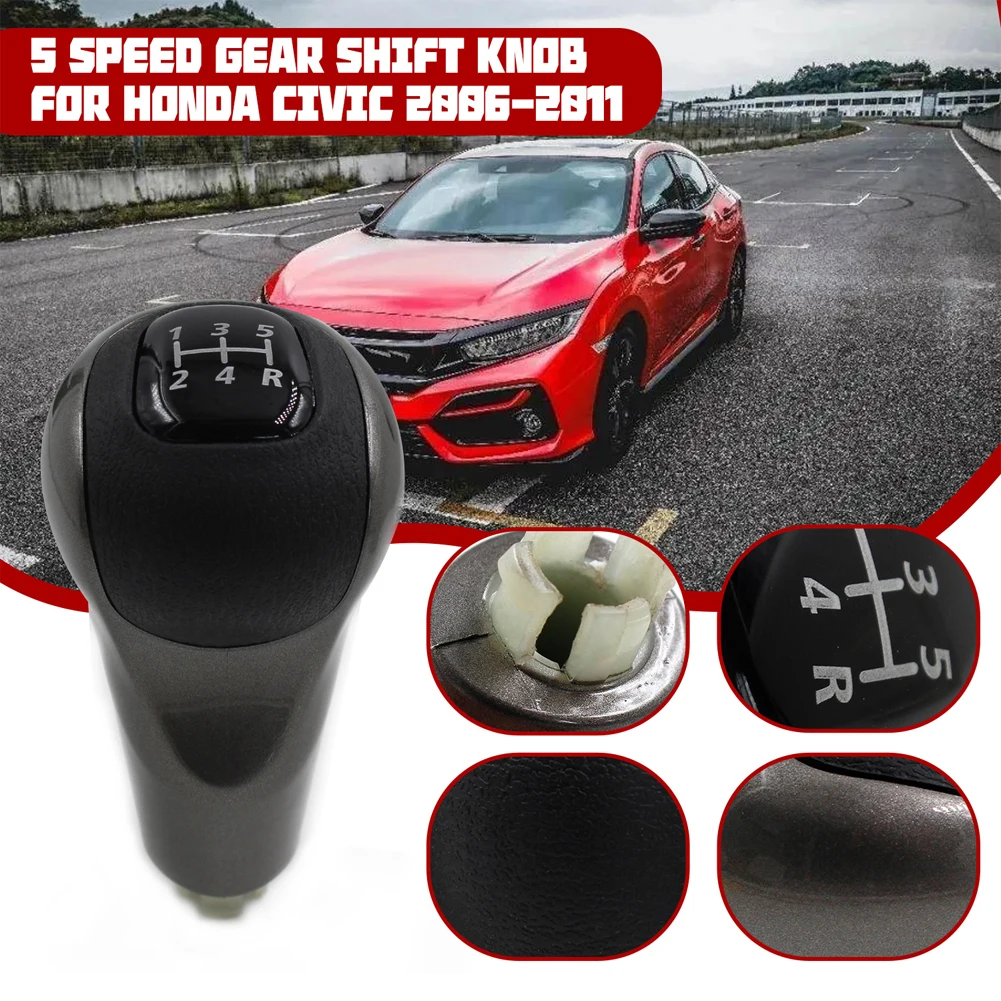 

Manual 5/6 Speed Car Gear Shift Knob Stick Ball Head Knob Handbrake Cover For Honda Civic DX EX LX 2006-2011 54102-SNA-A01