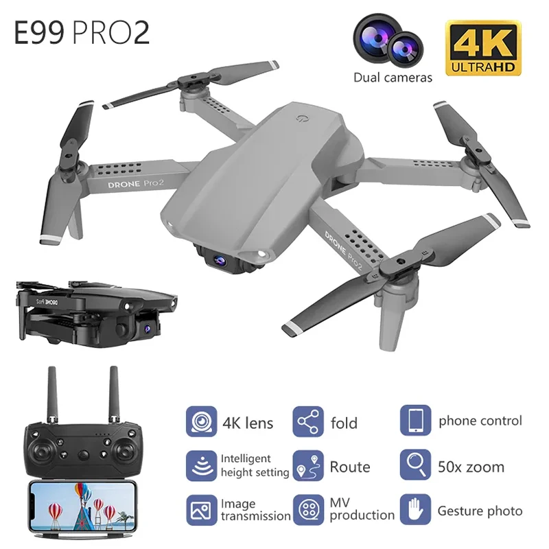 2023 E99 Pro Drone With Dual Cameras Folding Height Wifi Control 50x Zoom Remote Control Aircraft Hd Aerial Quadcopter
2023 E99 Pro Drone With Dual Cameras Folding Height Wifi Control 50x Zoom Remote Control Aircraft Hd Aerial Quadcopter
