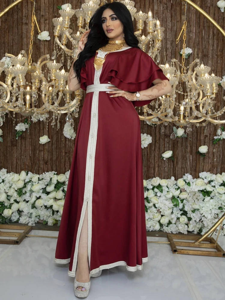 Long Arabic Dress Satin Short Cape Sleeves Women Arabian Evening Party Ball Gown Islam Ramadan Eid Robe Moroccan Caftan Jalabiya
Long Arabic Dress Satin Short Cape Sleeves Women Arabian Evening Party Ball Gown Islam Ramadan Eid Robe Moroccan Caftan Jalabiya