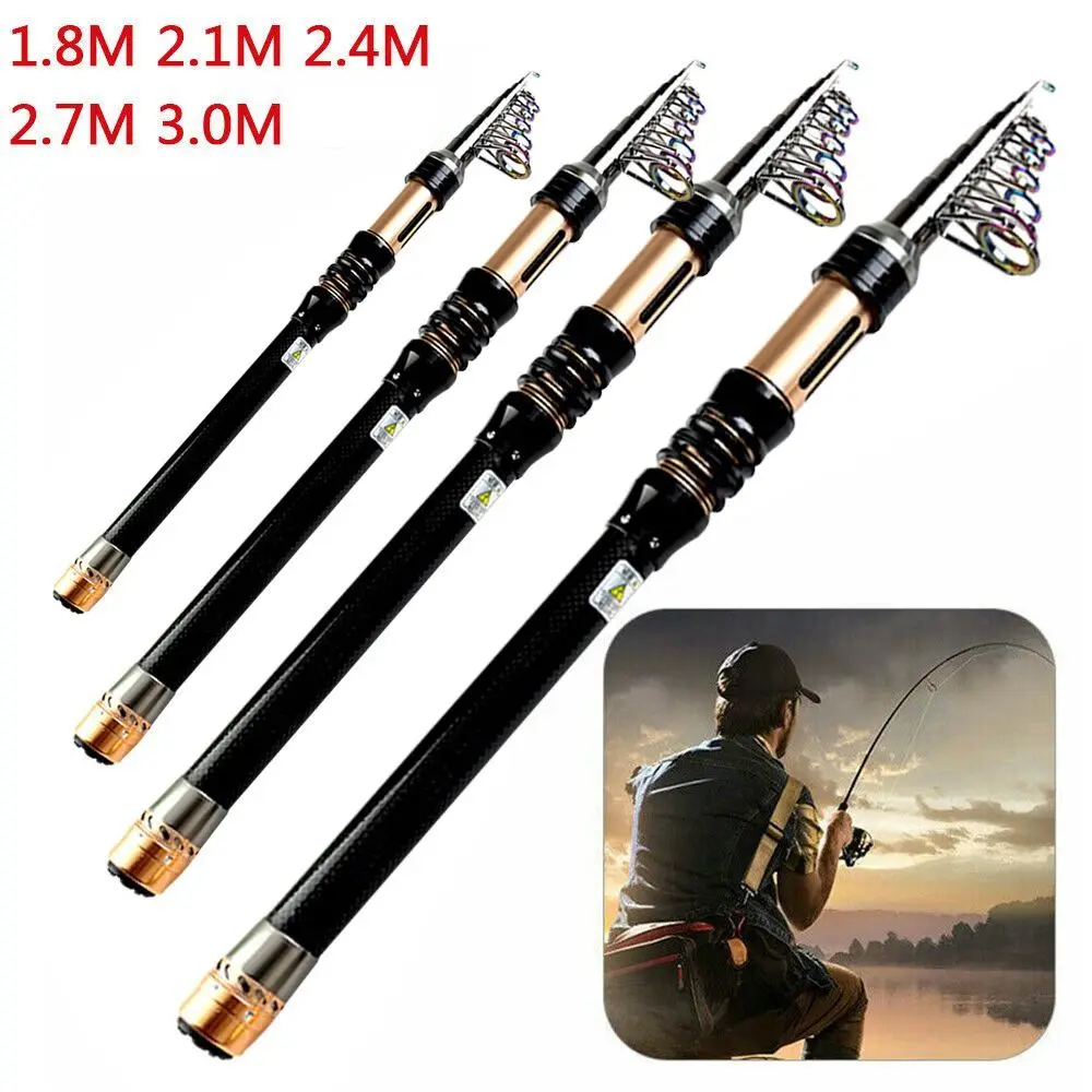 Telescopic Fishing Rod Portable Carbon Fiber Travel Spinning Pole Sea Freshwater 1.8/2.1/2.4/2.7/3.0m Mini Fishing Tackles
Telescopic Fishing Rod Portable Carbon Fiber Travel Spinning Pole Sea Freshwater 1.8/2.1/2.4/2.7/3.0m Mini Fishing Tackles