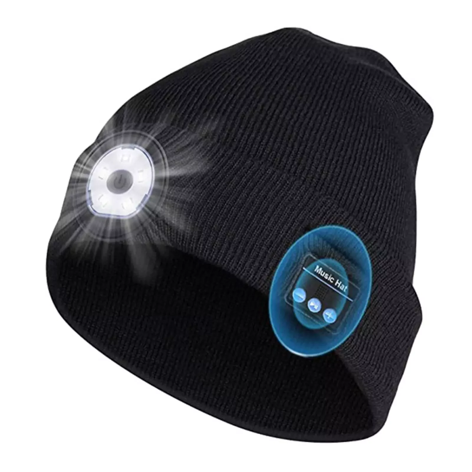Winter Beanie Hat Unisex Beanie Soft Black Knitted Hat Wireless Bluetooth 5.0 Smart Cap Stereo Headphone Headset with LED Light
Winter Beanie Hat Unisex Beanie Soft Black Knitted Hat Wireless Bluetooth 5.0 Smart Cap Stereo Headphone Headset with LED Light