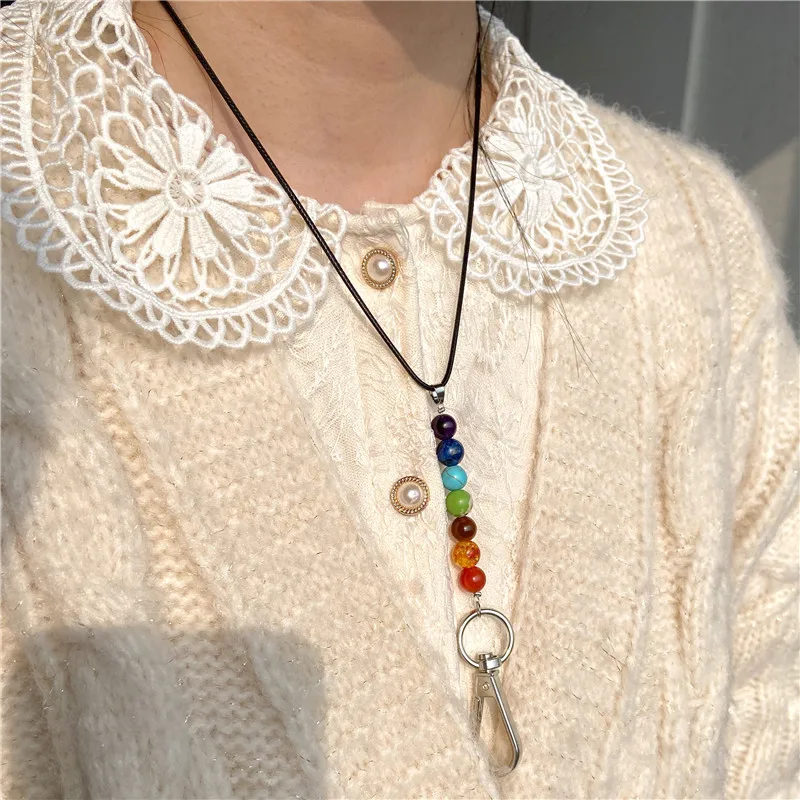 7 Chakra Colorful Beads Healing Energy Necklaces Boho Natural Stone Keychain Pendant Leather Rope Necklace Porno De Niñas Virgen
7 Chakra Colorful Beads Healing Energy Necklaces Boho Natural Stone Keychain Pendant Leather Rope Necklace Porno De Niñas Virgen