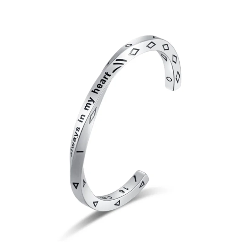 

Nordic style retro Viking text titanium steel bracelet domineering men's matte retro Bracelet