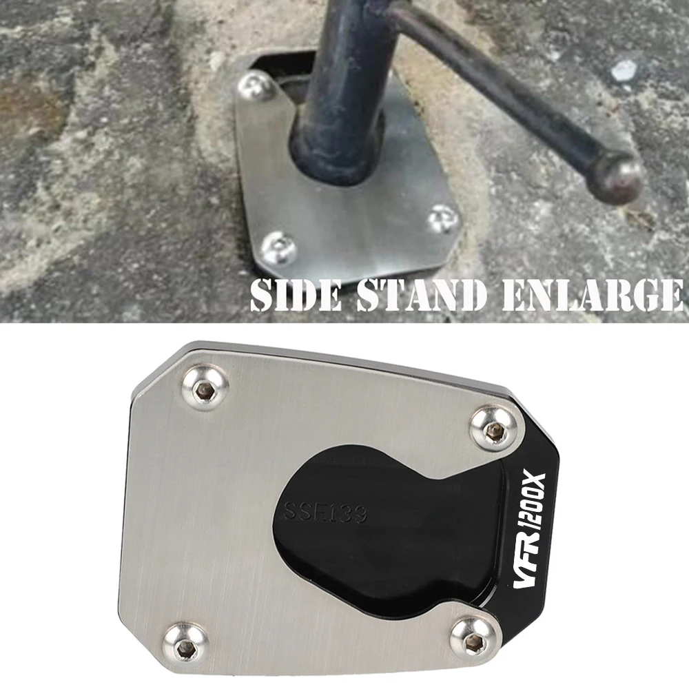 For HONDA VFR1200X/DCT 2012 2013 2014 2015 2016-2021 Plate Pad Support Kickstand Motorcycle Side Stand Foot Extension Enlarger 
For HONDA VFR1200X/DCT 2012 2013 2014 2015 2016-2021 Plate Pad Support Kickstand Motorcycle Side Stand Foot Extension Enlarger