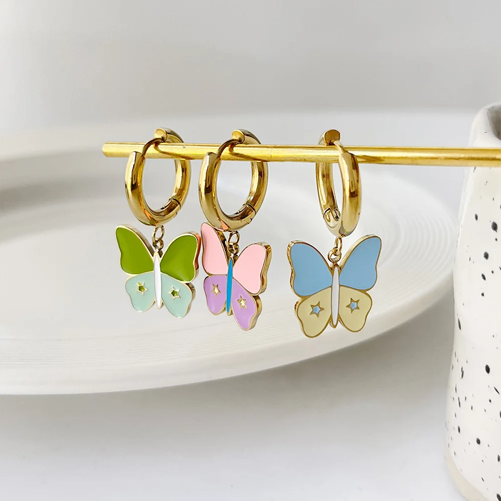 ins Stainless Steel Oil Drop Butterfly Earring For Women Exquisite Colorful Butterfly Dangle Earrings Fashion Aesthetic Jewelry
ins Stainless Steel Oil Drop Butterfly Earring For Women Exquisite Colorful Butterfly Dangle Earrings Fashion Aesthetic Jewelry