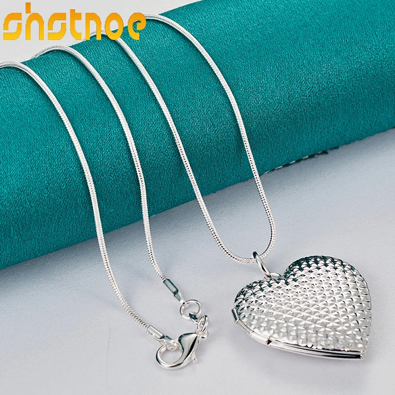 925 Sterling Silver 16-30 Inch Chain Heart Photo Frame Pendant Necklace For Women Engagement Wedding Gift Fashion Charm Jewelry
925 Sterling Silver 16-30 Inch Chain Heart Photo Frame Pendant Necklace For Women Engagement Wedding Gift Fashion Charm Jewelry