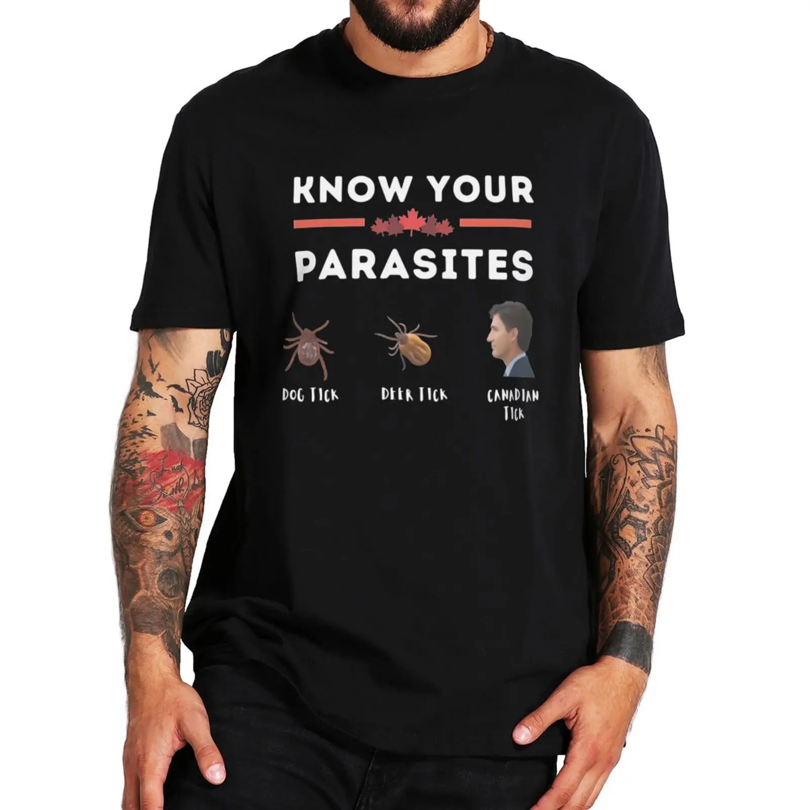 Know Your Parasites Trudeau T Shirt Funny Anti Trudeau Canada Trending Tee Tops Oversized Casual 100% Cotton EU Size T-shirts
Know Your Parasites Trudeau T Shirt Funny Anti Trudeau Canada Trending Tee Tops Oversized Casual 100% Cotton EU Size T-shirts