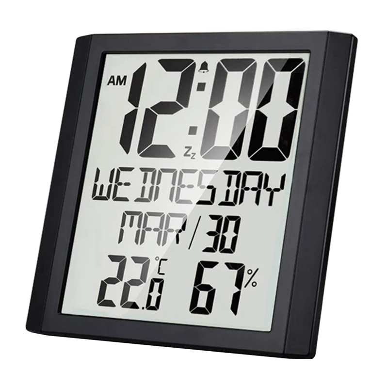 Digital Wall Clock With Temperature & Humidity 8.6 Inch Large Display Time/Date/Week Alarm Clock For Home Office
Digital Wall Clock With Temperature & Humidity 8.6 Inch Large Display Time/Date/Week Alarm Clock For Home Office