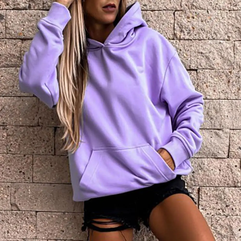 Stylish Women Casual Hoodie Solid Color Sweatshirt Lady Sweatshirt Windproof Cold Resistant
Stylish Women Casual Hoodie Solid Color Sweatshirt Lady Sweatshirt Windproof Cold Resistant