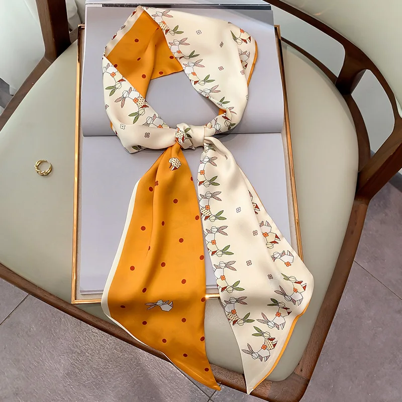 2022 Luxury Woman Small Silk Scarf Spring Autumn Animal Cat Rabbit Print Ribbon Neck Scarves Long Female Headband Bag Strap
2022 Luxury Woman Small Silk Scarf Spring Autumn Animal Cat Rabbit Print Ribbon Neck Scarves Long Female Headband Bag Strap