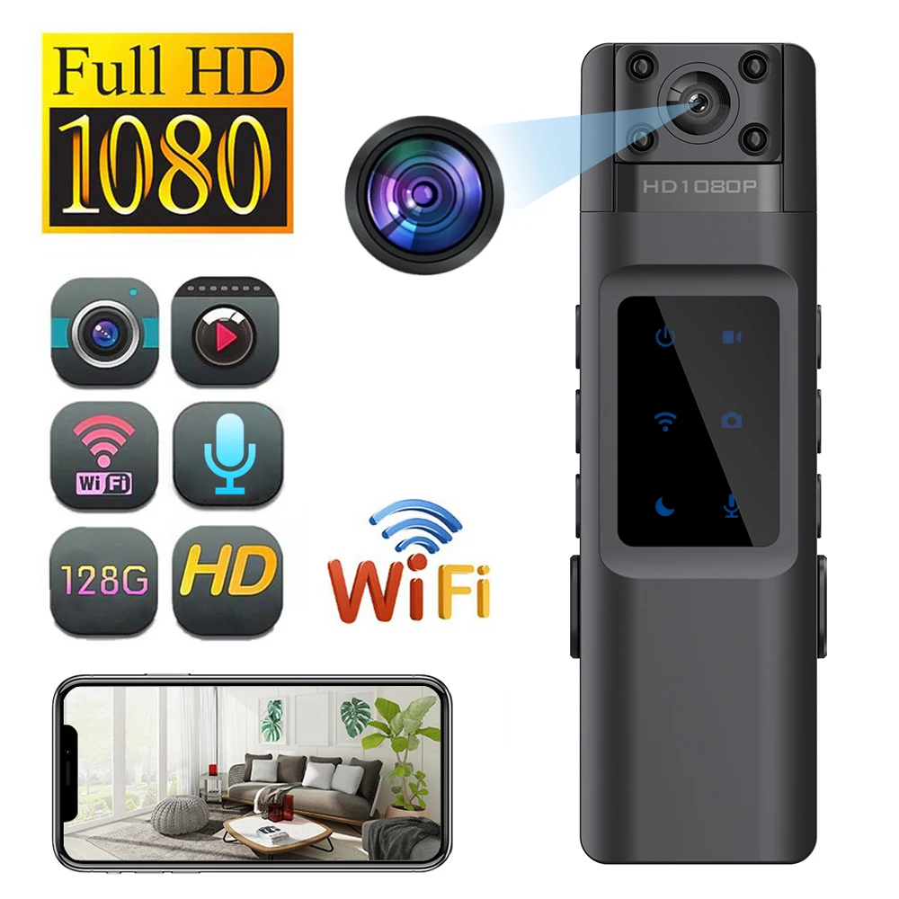 Full HD 1080P Mini Wifi Camera Portable Small Digital Video Recorder Police BodyCam Infrared Night Vision Miniature Camcorder
Full HD 1080P Mini Wifi Camera Portable Small Digital Video Recorder Police BodyCam Infrared Night Vision Miniature Camcorder