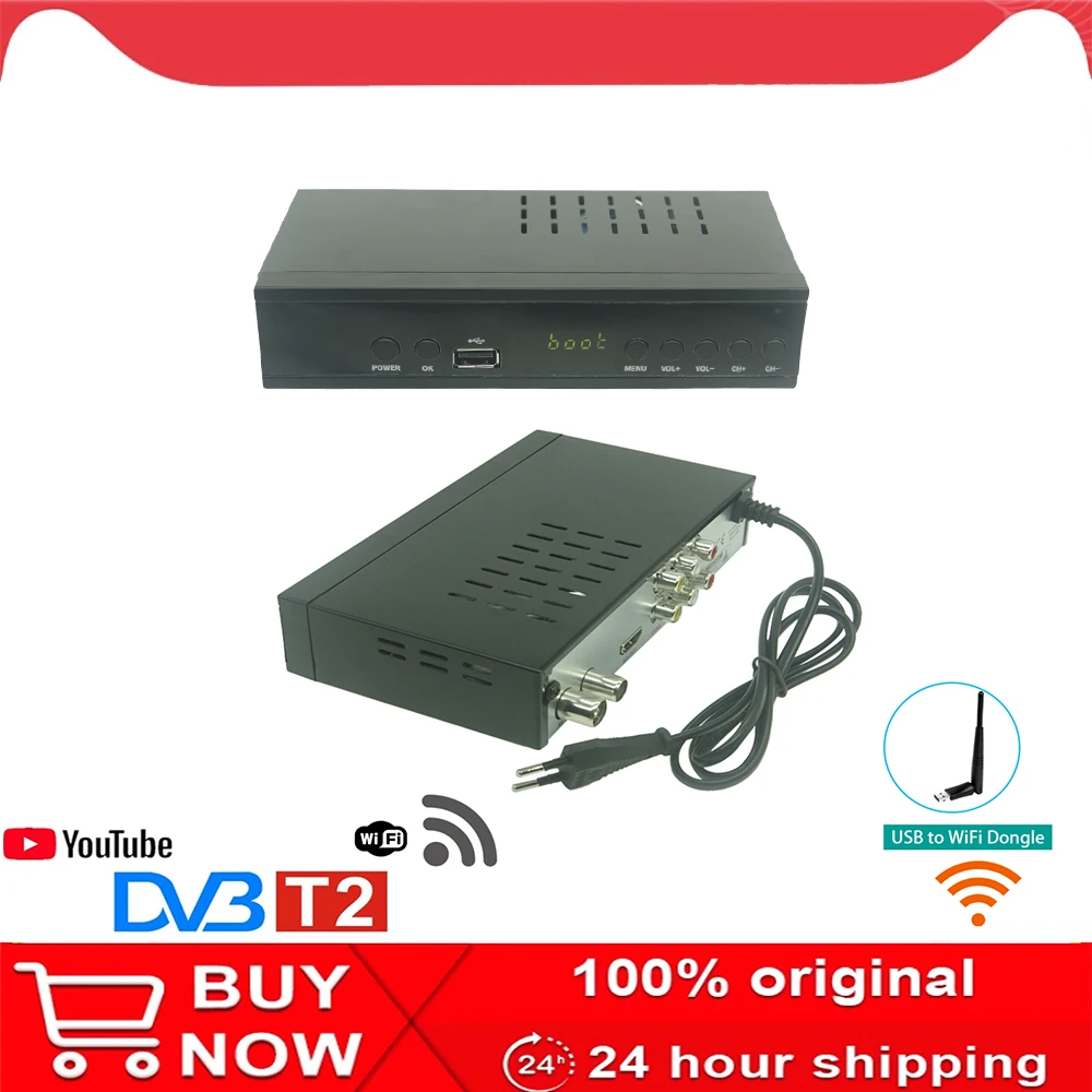 HD TV Tuner DVB T2 USB2.0 TV Box HDMI 1080P DVB-T2 Tuner Receiver Satellite Decoder Used Russia Italy Poland
HD TV Tuner DVB T2 USB2.0 TV Box HDMI 1080P DVB-T2 Tuner Receiver Satellite Decoder Used Russia Italy Poland