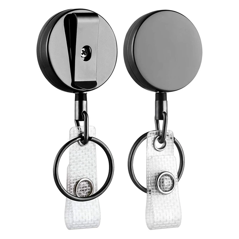 4 Pack Mini Heavy Duty Retractable Badge Holder Reel, Metal ID Badge Holder With Belt Clip Key Ring(Small Glossy Black)
4 Pack Mini Heavy Duty Retractable Badge Holder Reel, Metal ID Badge Holder With Belt Clip Key Ring(Small Glossy Black)